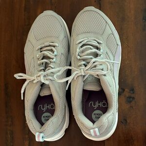 Ryka Women's Light Gray Sneakers with Purple Accents